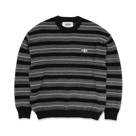 HOMBRE NINO / STRIPE SWEATER / BLACK / GRAY