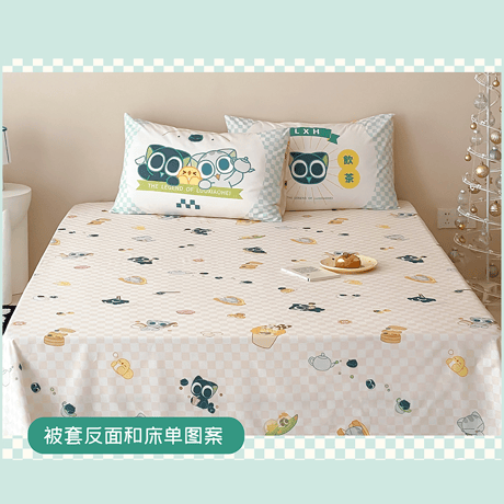 羅小黒戦記　富山商店コラボ　にゃんこそ　ベッド用寝具4点セット（予約販売）