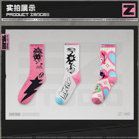ゼンレスゾーンゼロ　miHoYo　三Z STUDIO　妄想エンジェル　プリント刺繍靴下　3足セット（予約販売）2026年10月中旬中国発売
