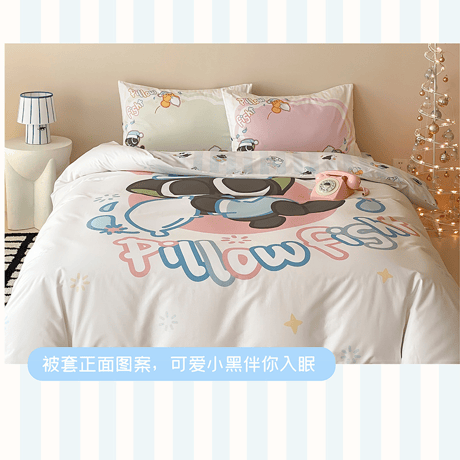 羅小黒戦記　富山商店コラボ　まくらなげシリーズ　ベッド用寝具4点セット（予約販売）