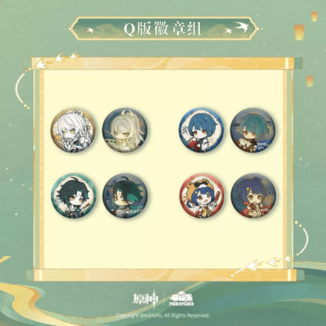 原神　miHoYo　MikaMikaコラボ　湖光入画シリーズ　ちびキャラバッジセット（予約販売）