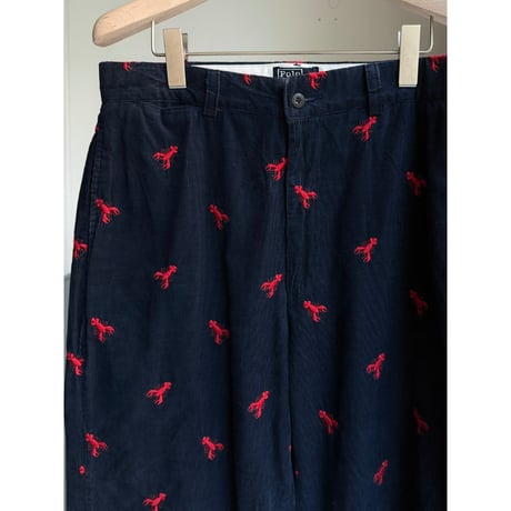 1990's "Polo by Ralph Lauren" USA MADE Lobster embroidered corduroy pants