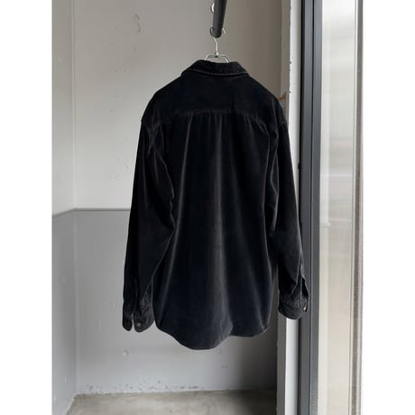 1980's-1990's Black cotton velvet long sleeve shirt