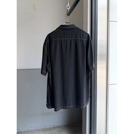 2000's〜 Silk fabric open collar short sleeve shirt