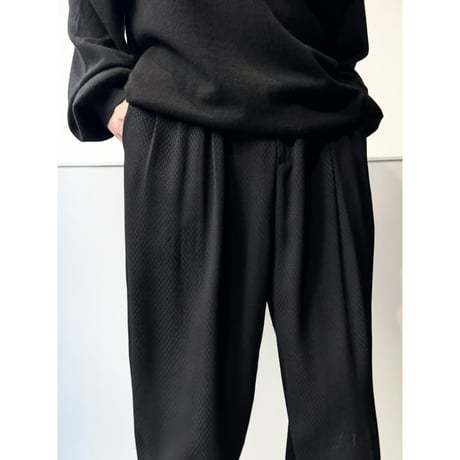 1990's USA MADE Rayon / Acetate jaquard fabric 4tuck slacks pants