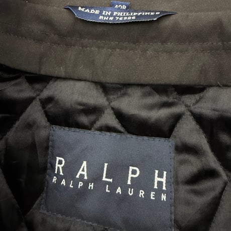 2000's "RALPH RALPH LAUREN" Peach skin fabric balmacaan coat with Detachable liner