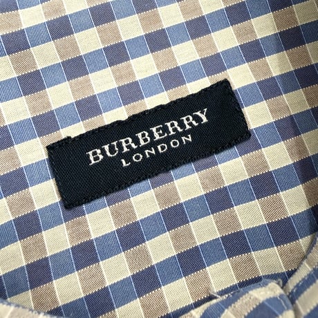 2000's "BURBERRY" Gingham check patterned short sleeve shirt