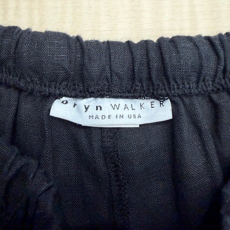 2000's "bryn WALKER" Black linen fabric wide silhouette relaxing pants