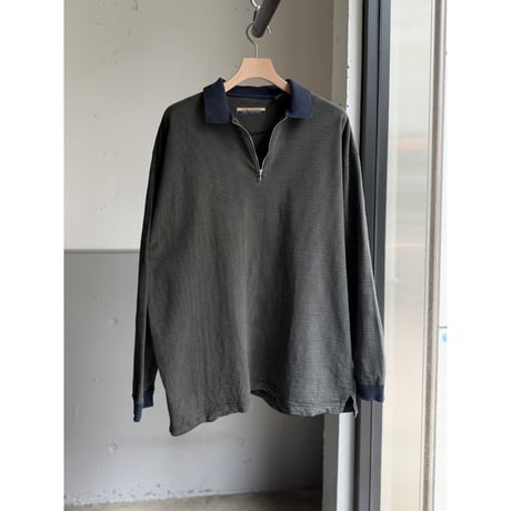 1990's Half zip stripe patterned pullover shirt