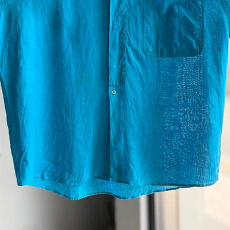 1980's-1990's "RICK PALLACK" Linen fabric pleated design shirt