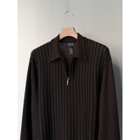 1990's-2000's ITALY MADE Stripe pattern half-zip knit pullover shirt