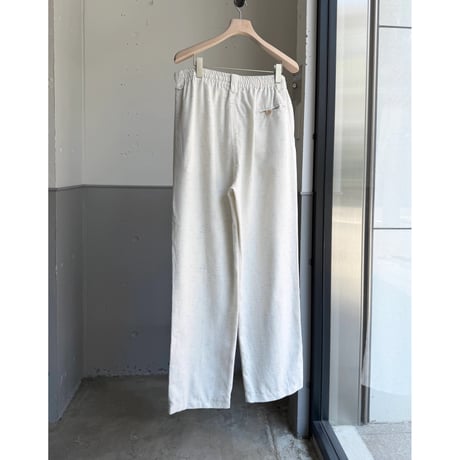 1990's White × Blue Ikat patterned relaxing slacks pants