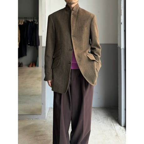 1990's-2000's "Polo by Ralph Lauren" ITALY MADE Herringbone wool 2way collar jacket
