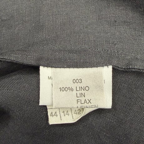 1990's "I BLUES by Max Mara" ITALY MADE Pure linen fabric shawl collar short sleeve shirt