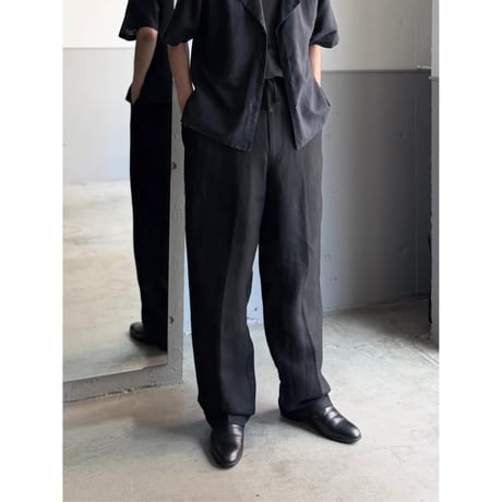 2000's Linen / Viscose fabric wide silhouette relaxing pants