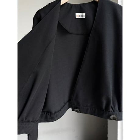 1980's-1990's Wide & Short silhouette collarless double-breasted jacket