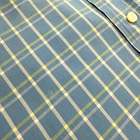 1990's-2000's "YVES SAINT LAURENT pour homme" Plaid patterned short sleeve shirt