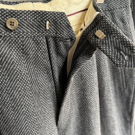 1980's-1990's ITALY MADE Wool Blend 2tuck Slacks Pants