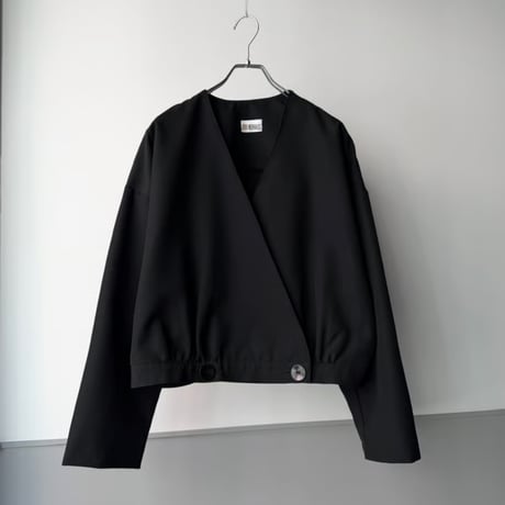 1980's-1990's Wide & Short silhouette collarless double-breasted jacket