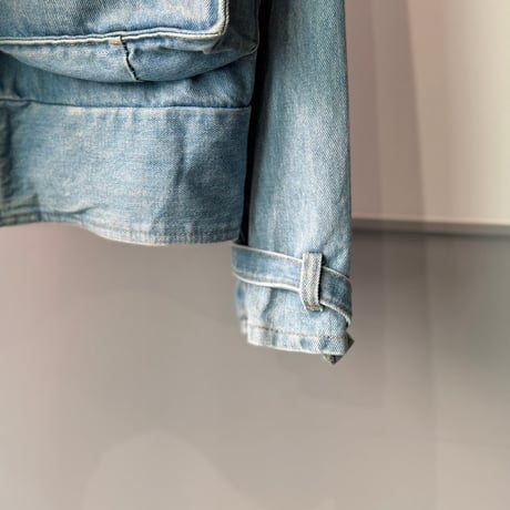 1980's-Early 1990's CANADA MADE Denim hook jacket with gusset pocket