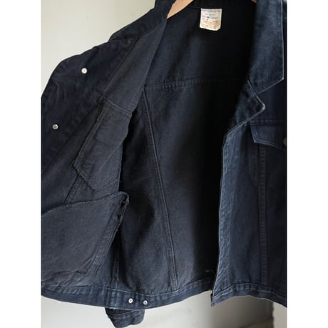 1990's CANADA MADE Blue black color 4pocket trucker jacket
