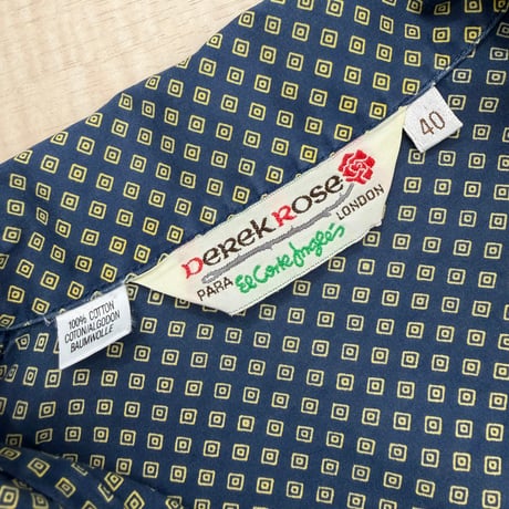 1990's  "Derek Rose" Cotton geometric print sleeping shirt