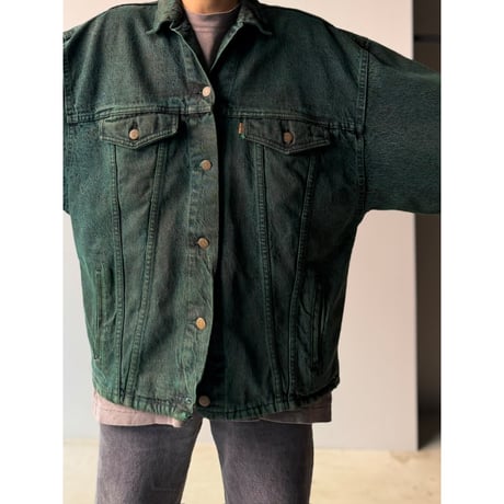 1980's "Levi's 77934" USA MADE Garment dyed green 4pocket denim jacket