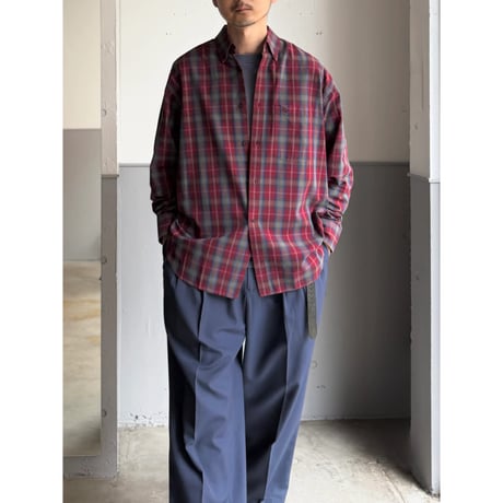 1980's-1990's "Christian Dior MONSIEUR" Plaid pattern long sleeve shirt