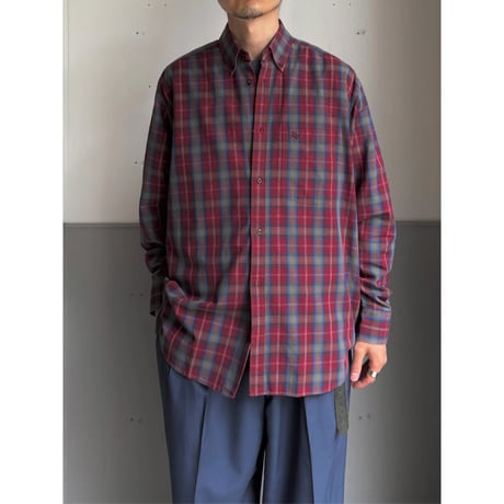 1980's-1990's "Christian Dior MONSIEUR" Plaid pattern long sleeve shirt