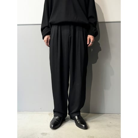 1990's USA MADE Rayon / Acetate jaquard fabric 4tuck slacks pants