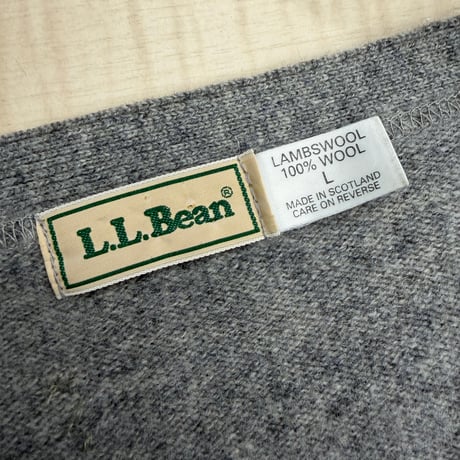 1990's "L.L.Bean" SCOTLAND MADE Lambswool knit cardigan with elbow patches