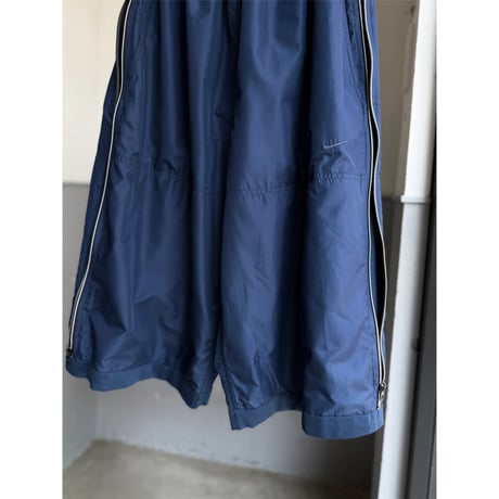 2000's "NIKE" Double-zipper design wide silhouette cropped pants