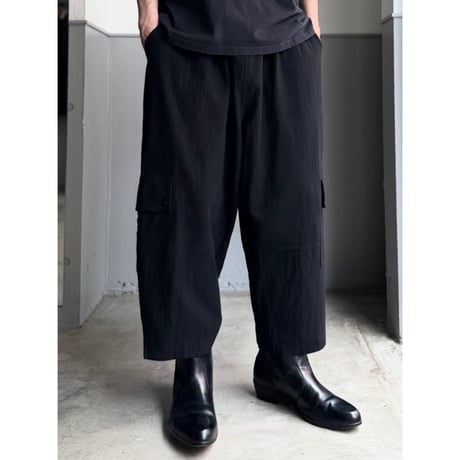 2000's Cotton fabric cropped relaxing pants with side flap pocket