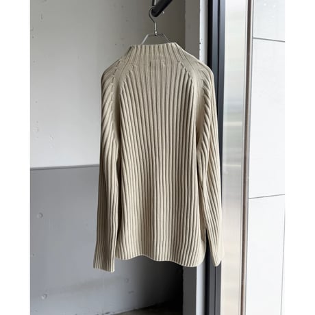 2000's〜 Asymmetrical zipper design rib knit sweater