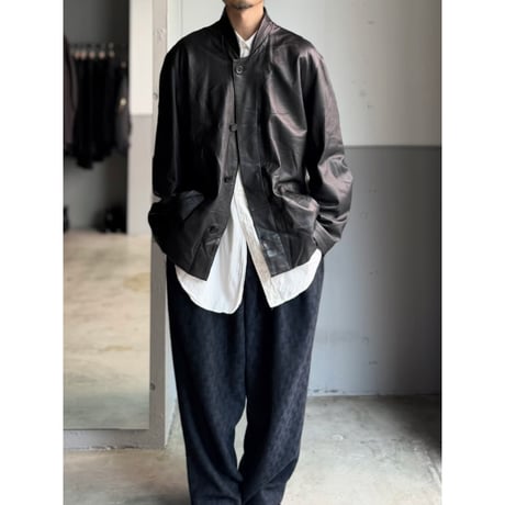 1990's Lamb leather 2way collar relaxing jacket