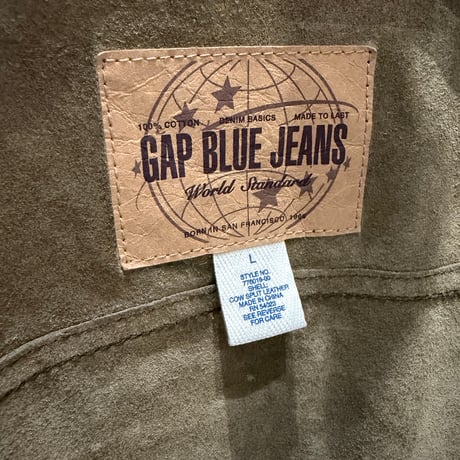 2000's "GAP BLUE JEANS" Cow split leather 4pocket trucker jacket