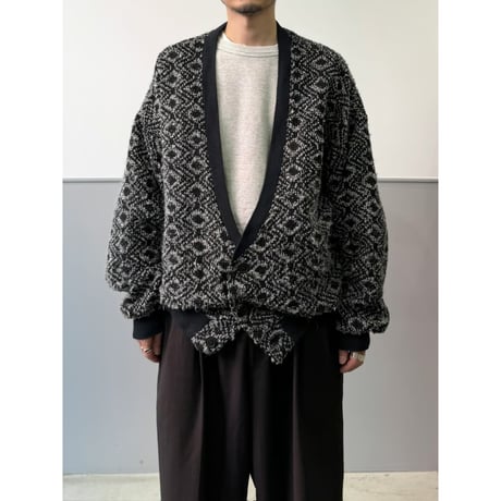 1980's USA MADE Wide & Short silhouette knit cardigan