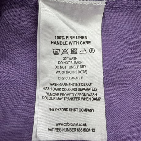 2000's〜 "THE OXFORD SHIRT CO." Purple fine linen fabric shirt