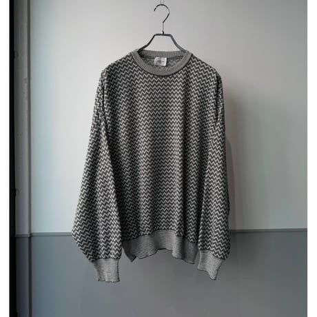 1990's ITALY MADE Cotton Blend Geometric Pattern Knit Sweater