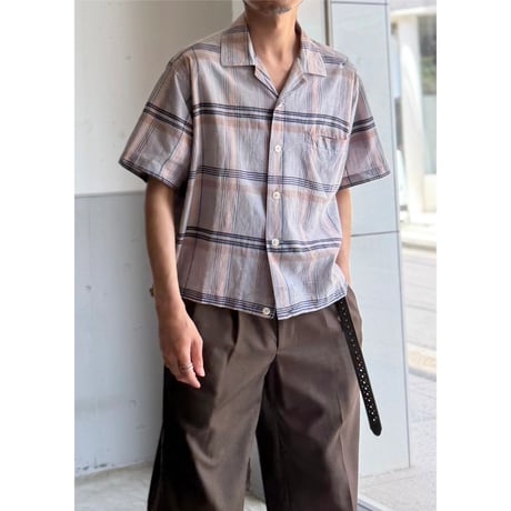 ~1960's "INDIA MADRAS" Shirt-Jac Style wide & short silhouette S/S shirt