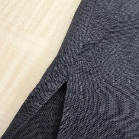 1990's "I BLUES by Max Mara" ITALY MADE Pure linen fabric shawl collar short sleeve shirt
