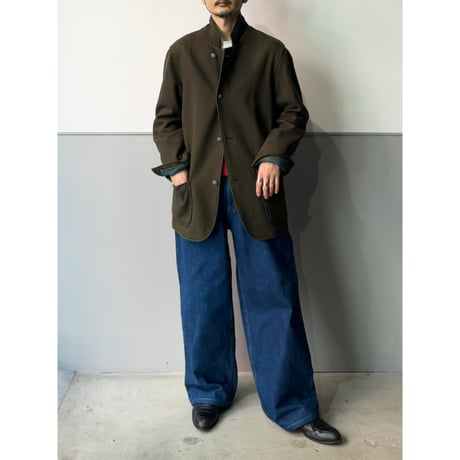 1990's "ARMANI JEANS" Wool blend four button padding jacket