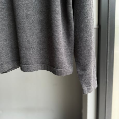 1990's-2000's Cotton blend zip-up knit pullover shirt