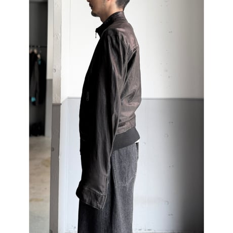 2000's Perforated Leather double zipper jacket