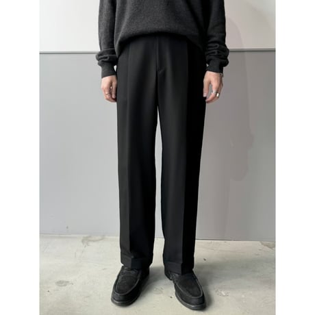 1990's "ARMANI COLLEZIONI" ITALY MADE Wool blend amundsen fabric tuck slacks pants