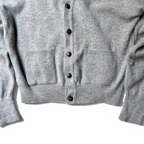 1990's "L.L.Bean" SCOTLAND MADE Lambswool knit cardigan with elbow patches