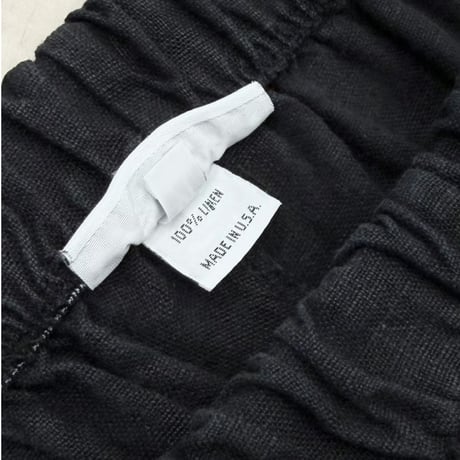 2000's Black Linen Fabric Extra Wide Silhouette Relaxing Pants