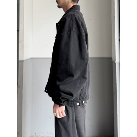 1990's Black denim 4pocket trucker jacket