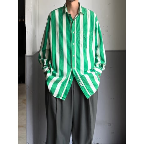 1990's "BONEVILLE" Long sleeve striped shirt