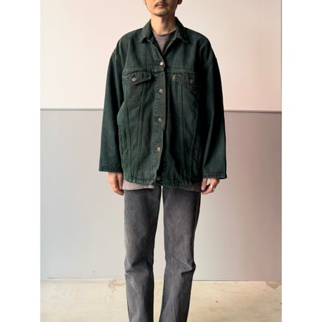 1980's "Levi's 77934" USA MADE Garment dyed green 4pocket denim jacket